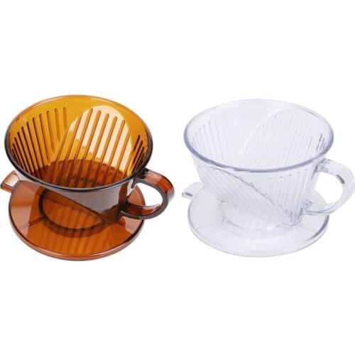 Reusable Plastic Box Coffee Dripper V60 Basket Coffee Filters Funnel Holder Pour Over Serving Mug Coffee Filters Accessories
