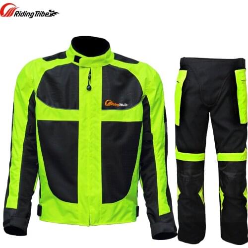 Riding Tribe Motorcycle Reflective Suit Winter Warm Safety High Visibility Jacket Pants Protective Clothing Four Season JK-21