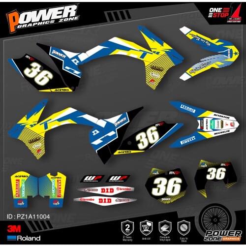 PowerZone Custom Team Graphics Backgrounds Decals 3M Stickers Kit For KTM SX SXF MX 11-12 EXC XCW Enduro 12-13 125 to 500cc 04