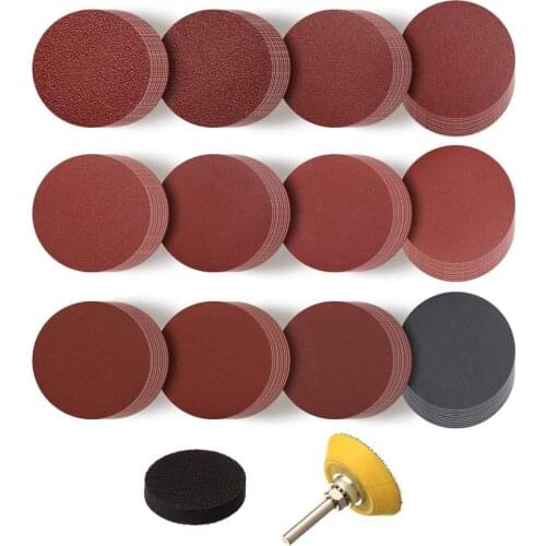 2 Inch 122 Pcs Set Sanding Discs Sandpaper Assorted 80-3000 Grit Hook Loop with 2 Inch Sanding Pad Interface Pad