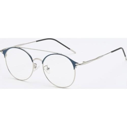 Anti-Blue Rays Spectacle Men Women Eyeglasses Opitcal Computer Gaming Eye Glasses Clear Lens Double Nose Alloy frame A9025