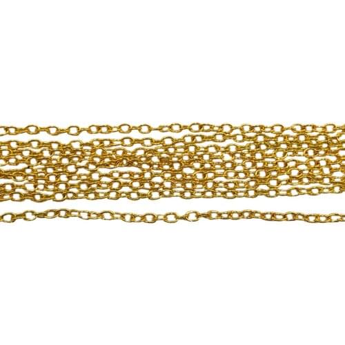 Gold Plated 100m 2mm 2.5mm 3mm O Cross Cable Chains Link Chain Findings for Jewelry Making CBC-07
