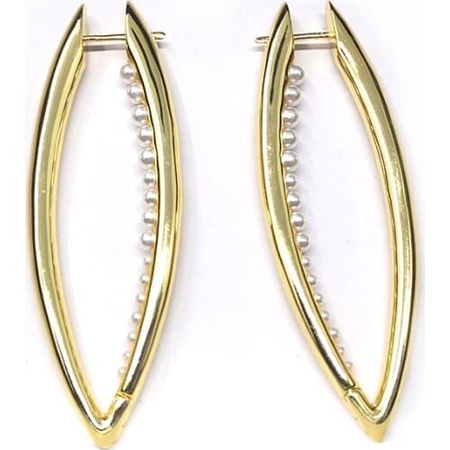 LONDANY Gold plated earings fashion jewelry long earrings natural freshwater pearls earrings for women