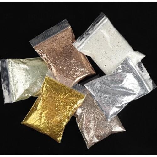 50G/Bag Rose Gold Nail Art Glitter Powder Mix Sequins DIY Nail Art Decorations Sparkly Paillette Pigment Polish Manicure