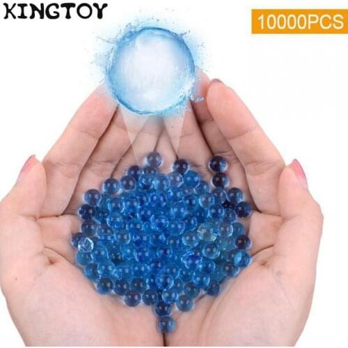10000Pcs Growing Water Balls Bullet for Gun Toy Blaster Accessory 7-8mm Blue Pearl Soft Crystal Gel Water Beads Polymer Hydrogel