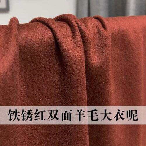 White waxberry 140cm Rust red double-sided wool coat 700g/m fabric Autumn Winter clothes Garment sewing materials Free shipping