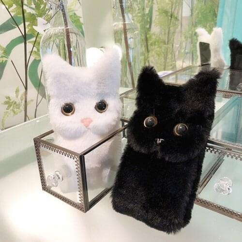 For Samsung Galaxy J4 J6 J3 J5 J7 2016 A5 A7 2017 A11 M31 A32 A52 A50 A21S S21 Phone Case Fluffy kitty silicone cover cat Case