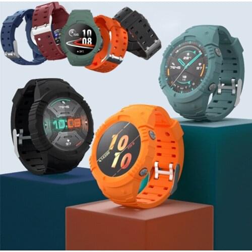 Silicone Strap Wrist Band Watchband Frame Case For Huawei GT 2/2E GT2 Pro Magic 2 46mm GT2E Magic2 Watch Wristband Bumper Cover