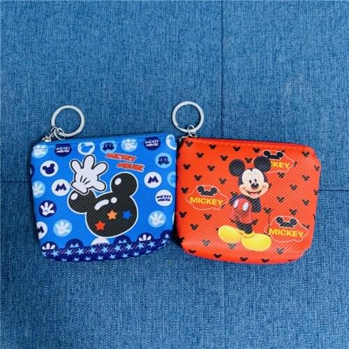 Disney Mickey Anime Figures Cartoon Product Cosplay Accessories Storage Bag Coin Purse Unisex Gift