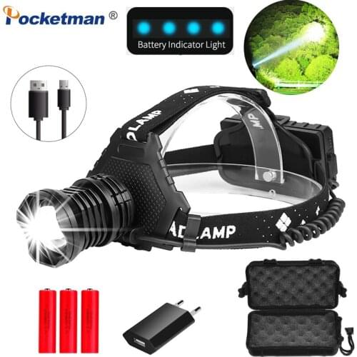80000 LM XHP90 LED Headlamp XHP90.2 High Power LED Headlight Usb Rechargeable Head Lamp Flashlight Lantern XHP90 Zoom Head Torch