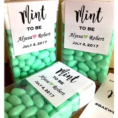 Personalized Tics Tacs Labels Only,Mint to Be with Names Favor Labels, Hastag and Wedding Date Forever Stickers For Engagement