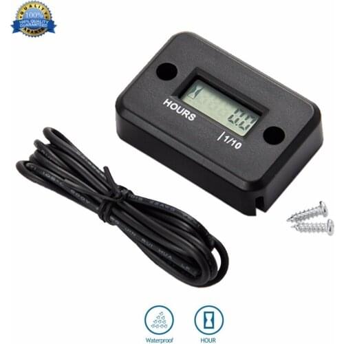 LCD Inductive Digital Hour Meter for jet ski Motorcycle Snowmobile marine ATV lawn mower glider paramotor motocros HM006A