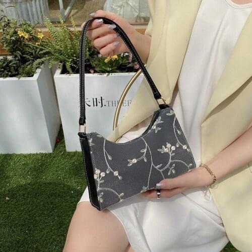 Bag womens bag new 2021 Korean fashion casual armpit bag embroidered plum portable shoulder bag