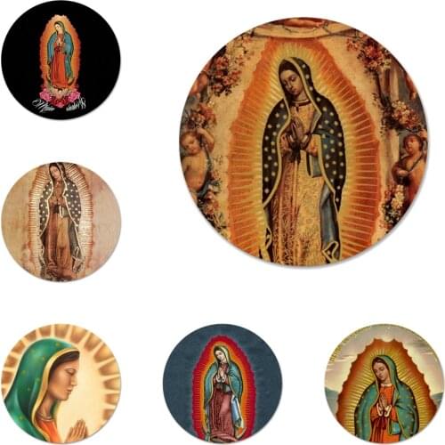 Virgen de Guadalupe Icons Pins Badge Decoration Brooches Metal Badges For Backpack Decoration 58mm