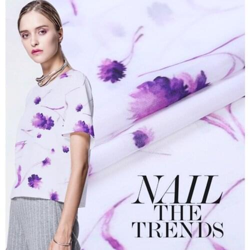 1 Meter * 1.14 Meter Zinadozi Silk Crepe De Chine Fabric Printing Printed Garment Shirt