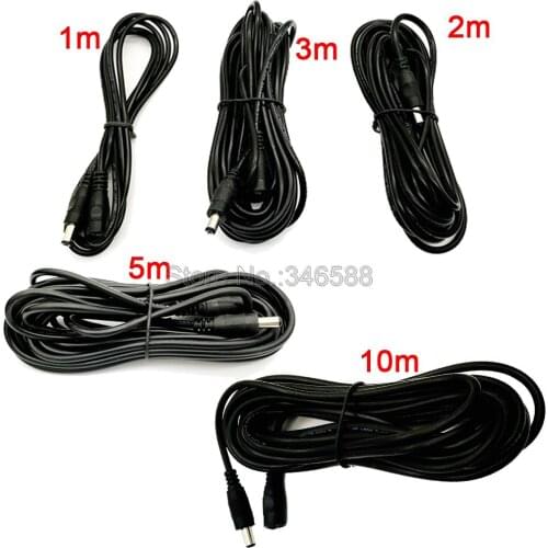 1m 2m 3m 5m 10m DC Power Extension Cord Cable 5.5 x 2.1mm Female to Male Plug Wire Connector for Camera CCTV LED Monitor