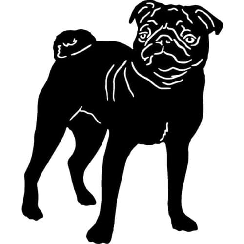 12.7*10.4CM Pug Dog Vinyl Decal Cute Animal Car Styling Stickers Window Glass Decoration Accessories C6-0247