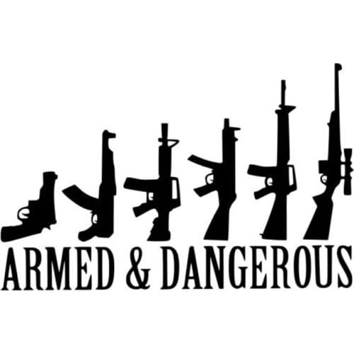 14.5cm*9.2cm Car Styling AND DANGEROUS ARMED Windows Vinyl Sticker C5-1011