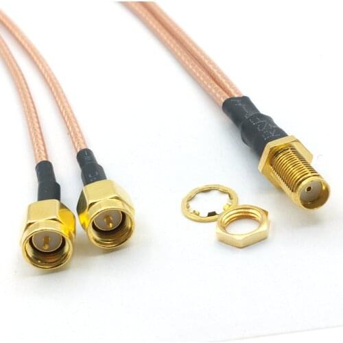 20PCS SMA female to 2X SMA male plug Y type Splitter Pigtail cable RG316 for wifi router
