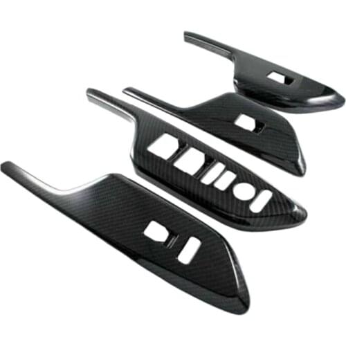 4Pcs Carbon Fiber Style Door Window Lock Switch Lift Inner Trim for Honda Civic 10Th Generation 2016-2020