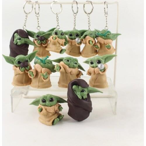 5-7cm 6pcs/Lot Star Wars Cute Baby Yoda Key Chains PVC Action Figure Collection Model Doll Hot Toys Gift
