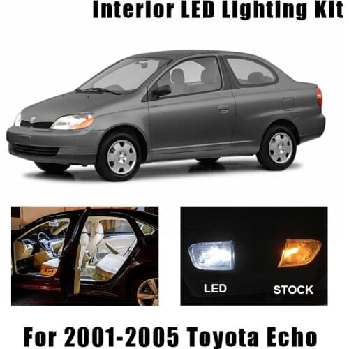 9 Bulbs White Interior LED Car Ceiling Light Kit Fit For 2001 2002 2003-2005 Toyota Echo Dome Trunk Cargo License Plate Lamp