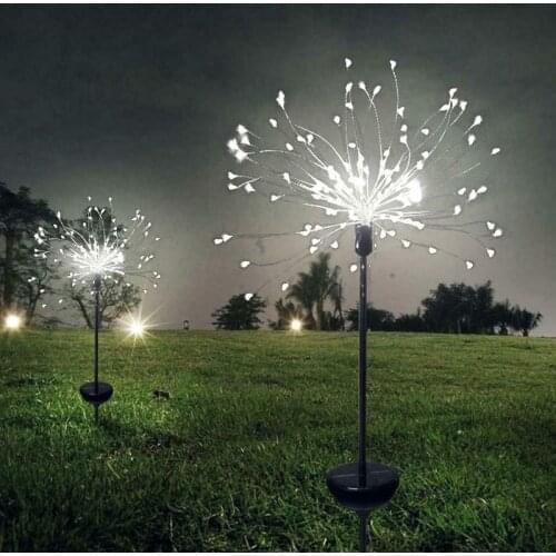 90/120/150LED Solar Light Outdoor Grass Globe Dandelion Waterproof Flash String Lights Lawn Firework Lamp Garden Christmas Decor