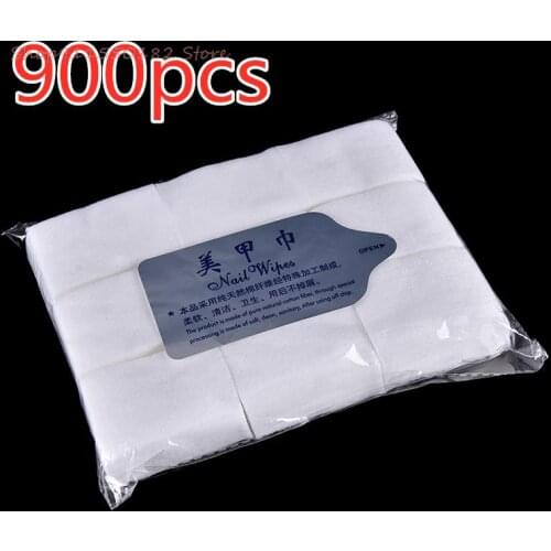 900pcs Nail Wipe Pad White Nail Polish Gel Remover Wipes Nail Art Tips Manicure Cleaning Wipes Cotton Lint Pads Paper