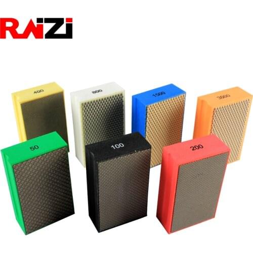 Raizi 90*55 mm Electroplated/Resin Diamond Hand Polishing pads Polishing Tools For Stone Abrasive Pads