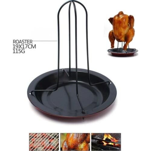 Non-Stick Chicken Roaster Rack With Bowl Tin Kitchen Outdoor BBQ Tools Barbecue Grilling Baking Cooking Pans