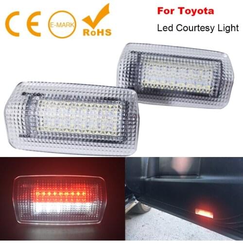 2pcs 12v Car Led Courtesy Door Welcome Light For For Toyota Highlander Land Cruiser Tundra Camry Prius Avalon Sienna Venza
