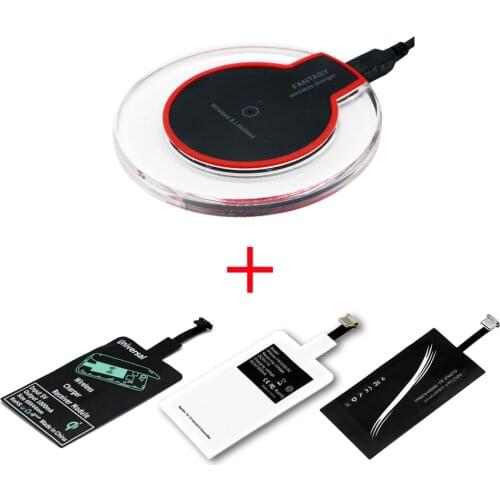Qi Wireless Chargeing Transmitter+ Qi Receiver For Apple iPhone 4 5 5S SE 6 6S Wireless Charger Pad Kit For iPhone 7 7 Plus 8