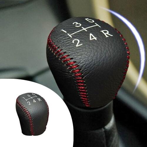 For Mazda Axela 2007 Non-Slip Gear Knob Stick Covers MT 1pc PU Leather Hand Brake Car Decor Shift Knob Shell