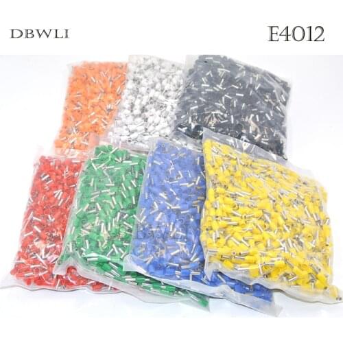 E4012 1000pcs 12AWG 4.0mm2 Insulated Cord End Terminal Wire Ferrules