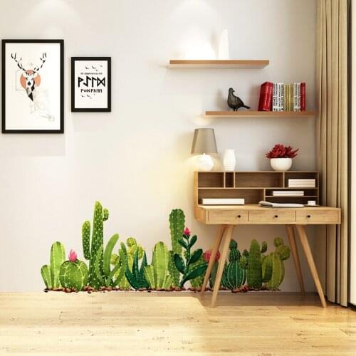 Living room Bedroom background home decoration Mural Decal wall decor wallpaper Many types of cactus Green plants Wall Stickers