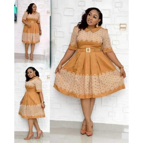 HGTE Wear work office dress fashion African clothing womens print dress Traditional female african lady dress