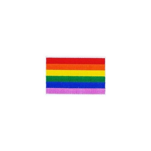 Custom flag patches high quality rainbow gay lesbian pride iron on embroidered hot sales rainbow flag embroidered patches
