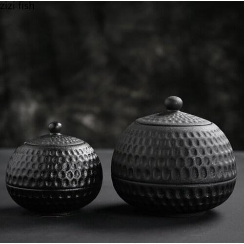 Ceramics Tea can Sealed jar Household Kitchen storage tank Creative Stoneware Portable travel tea pot tea storage box
