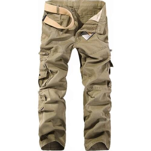 2021 Mens Cotton Multi-Pocket Cargo Trousers