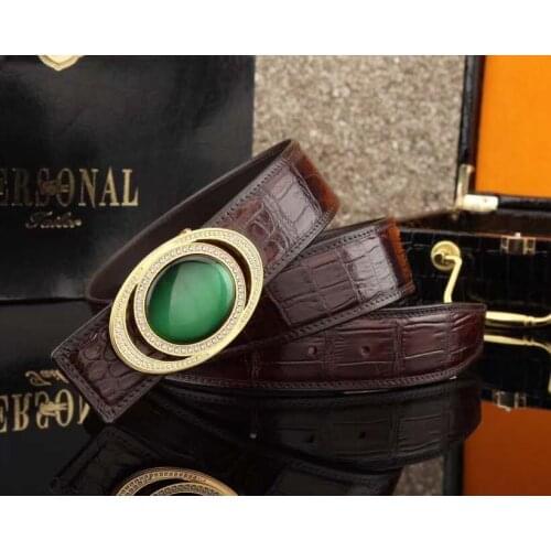 100% real genuine crocodile belly skin men belt with stainless steel buckle hardware Best quality gift for men belt