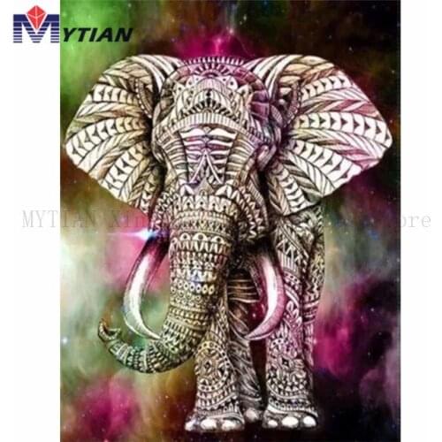 Elephant,Mandala Pattern,DIY 5D Diamond Painting Kit,Diamond Embroidery Mosaic Paint Rhinestone Home Decoration Wall Stickers