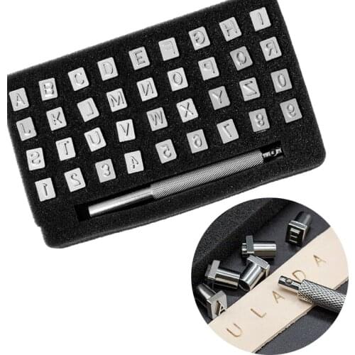 Nonvor 36Pcs/Set Alphabet Letter Leather Stamper Set Steel Punch Metal Leather Punching Tools For DIY Leather Craft Tools
