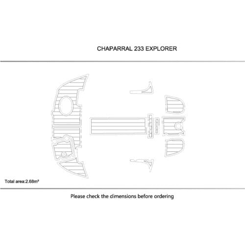 CHAPARRAL 233 EXPLORER swimming platform MAT Pads 1/4" 6mm EVA Teak Decking