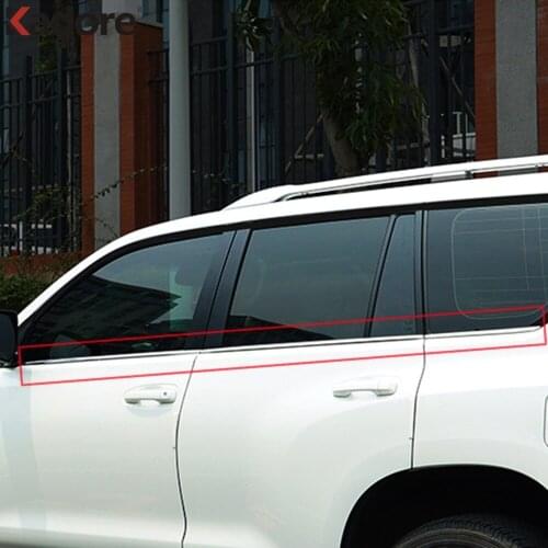 Bottom Window Trim For Toyota Land Cruiser Prado FJ150 2010-2015 Stainless Steel Door Windows Strip Sticker Car Accessories 6pcs