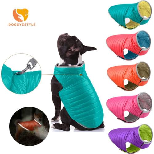 2020 New Pet Dog Reversible Light Down Jacket Cotton-Padded Vest Coat Reflective Waterproof Small and Medium-Sized Dog Clothes