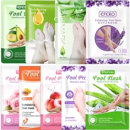 9pairs Whitening Exfoliating Foot Mask for Legs Anti Cracked Heel Feet Peeling Mask Dead Skin Remover Foot Patch Pedicure Socks