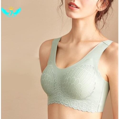 Casual Women Seamless Bra Comfortable Breathable No Steel Ring Lace Sports Bra