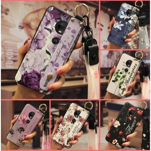 Durable Silicone Phone Case For MOTO G7/G7 Plus Lanyard For Woman For Girls Soft Wristband