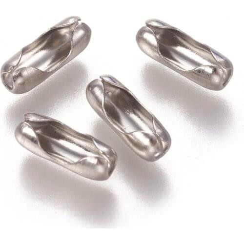 1000pcs 304 Stainless Steel Ball Chain Connectors Link Clasp for DIY Necklace Bracelet Jewelry Making Accessories Finding