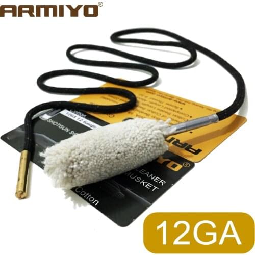 Armiyo Cotton 12GA 18.5mm Gun Barrel Cleaner Cleaning Swabs Shooting Hunting Accessories Screw Thread Size 8-32
